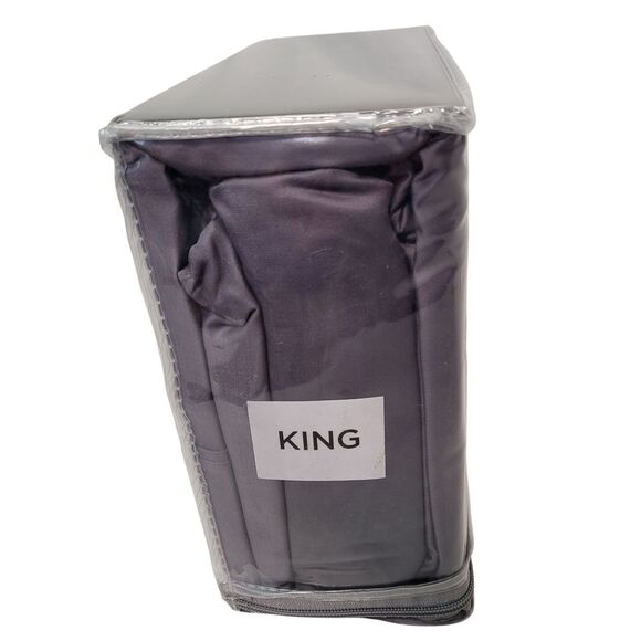 Kensington Gardens Alexandria King 4-Piece Charcoal Sheet Set 600 Thread Count - Picture 3 of 6